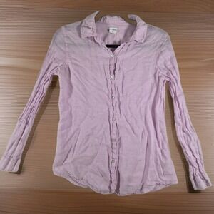 Sigrid Olsen Women's Small Pink 100% Linen Button Back Long Sleeve Shirt
